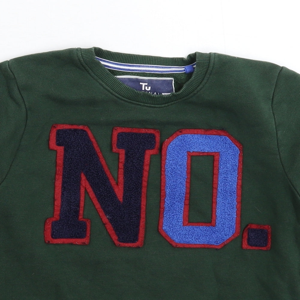TU Boys Green   Pullover Sweatshirt Size 8 Years