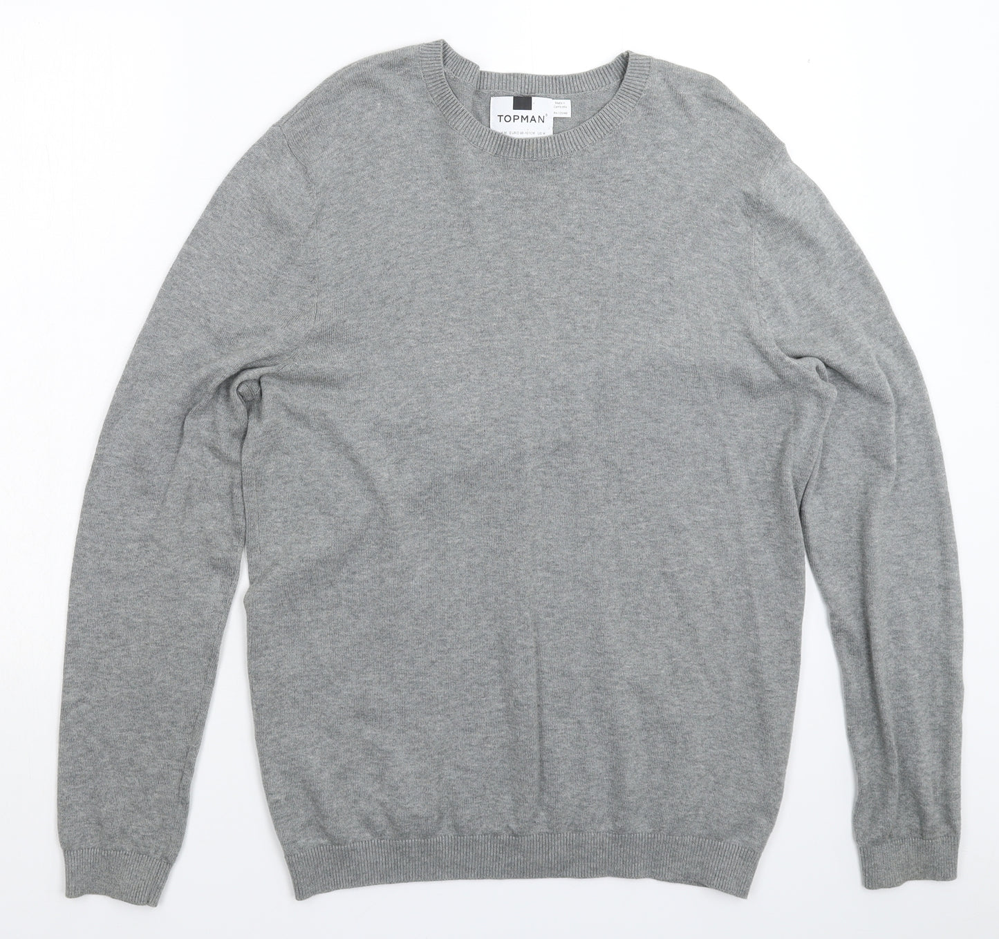 Topman Mens Grey  Knit Pullover Jumper Size M