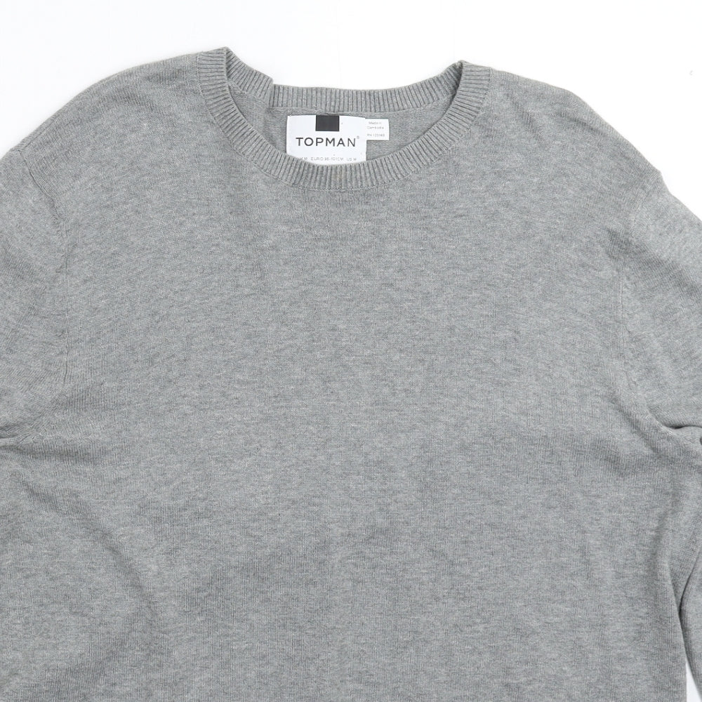 Topman Mens Grey  Knit Pullover Jumper Size M