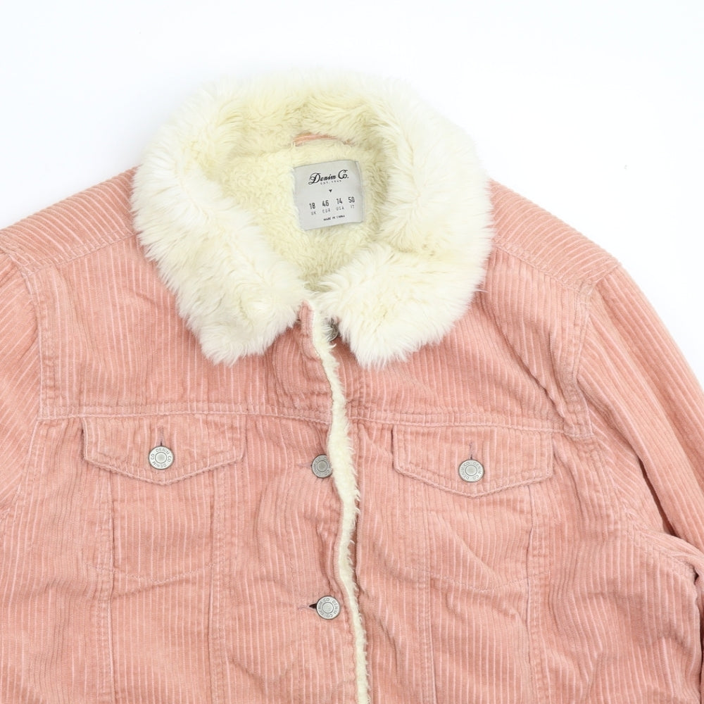 Denim & Co. Womens Beige  Corduroy Jacket  Size 18