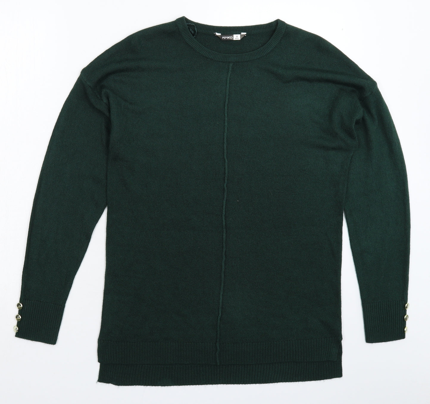 Pep&Co Womens Green  Knit Pullover Jumper Size 12