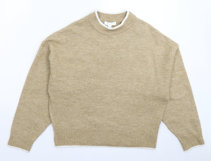 H&M Womens Beige Knit Pullover Jumper Size XS
