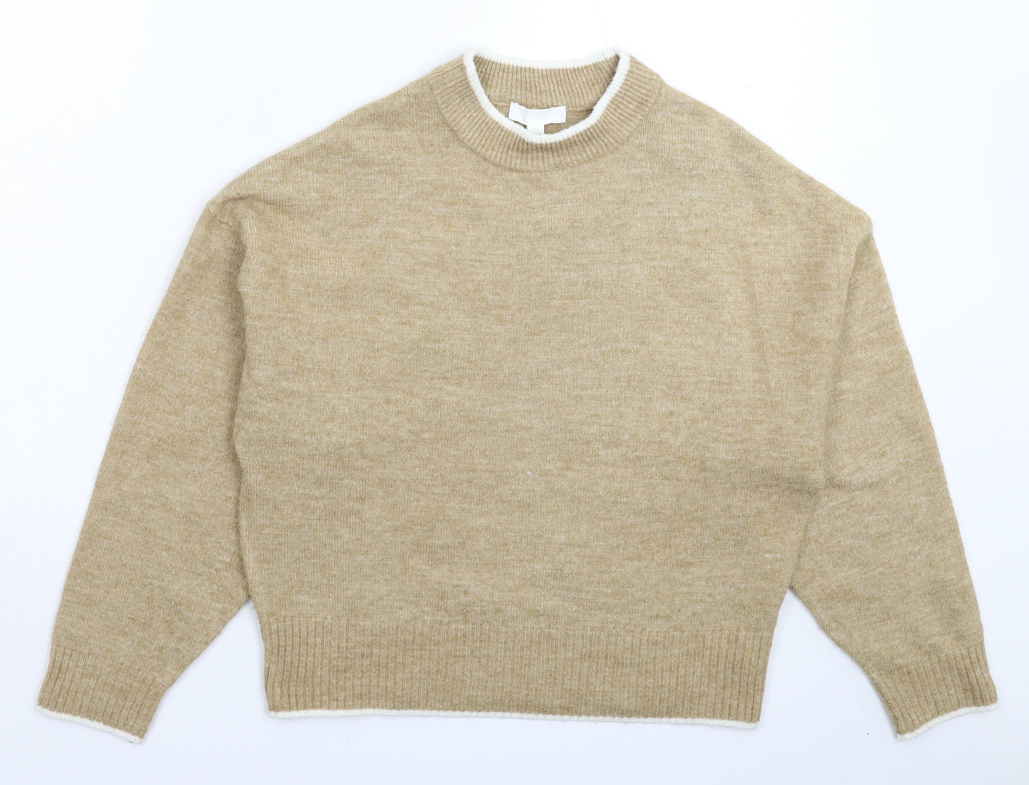 H&M Womens Beige  Knit Pullover Jumper Size XS