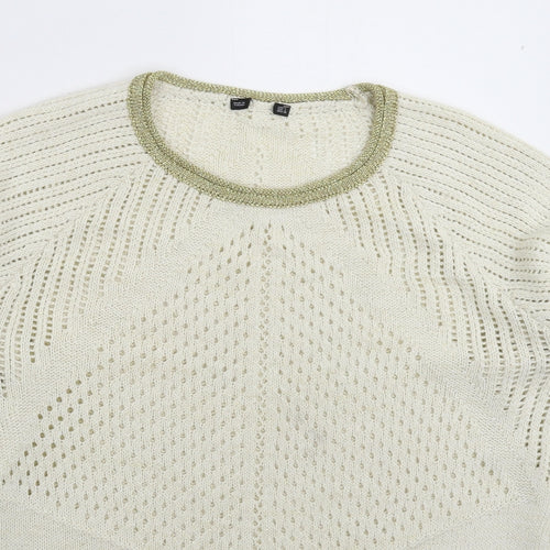 Preworn Womens White  Knit Pullover Jumper Size L