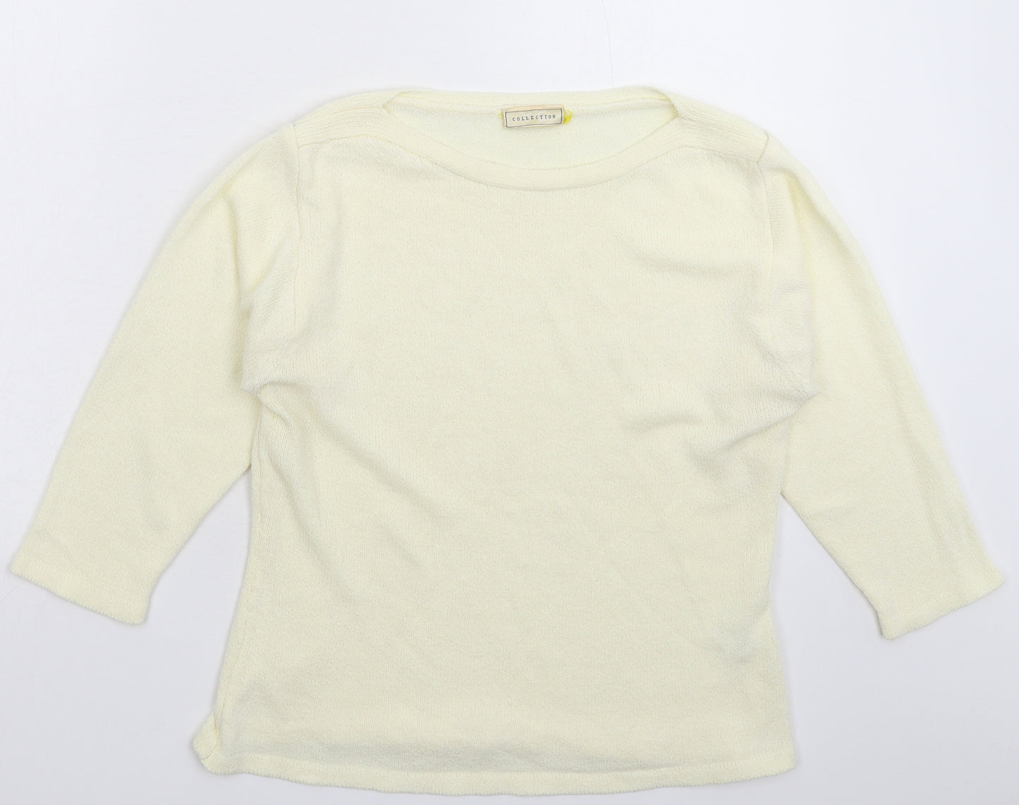Collection Womens White  Knit Pullover Jumper Size L