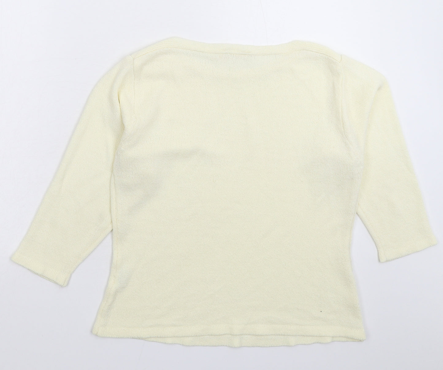 Collection Womens White  Knit Pullover Jumper Size L