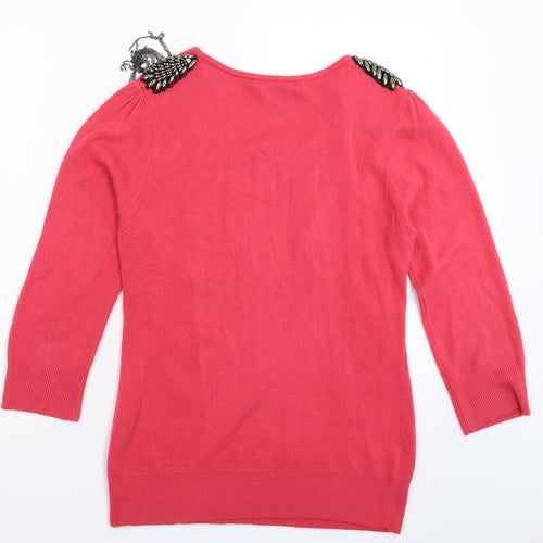 Klass Womens Pink  Knit Pullover Jumper Size L