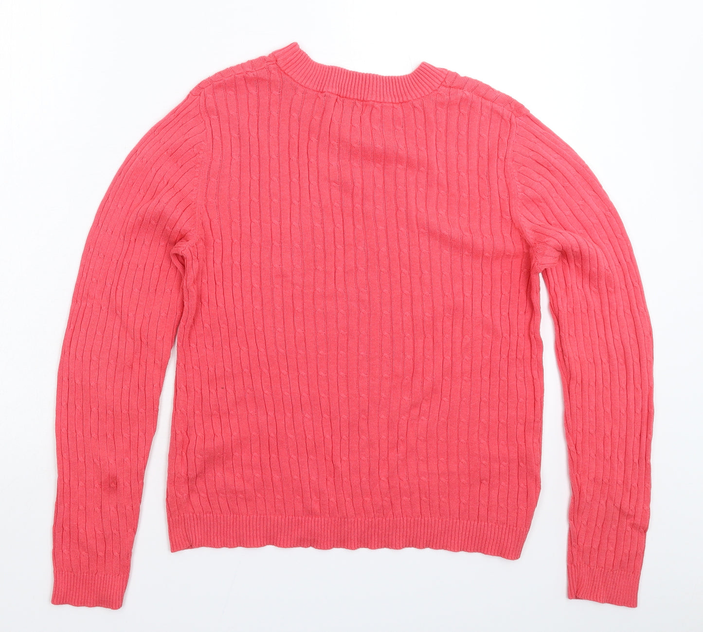 Long Island Womens Pink  Knit Pullover Jumper Size M