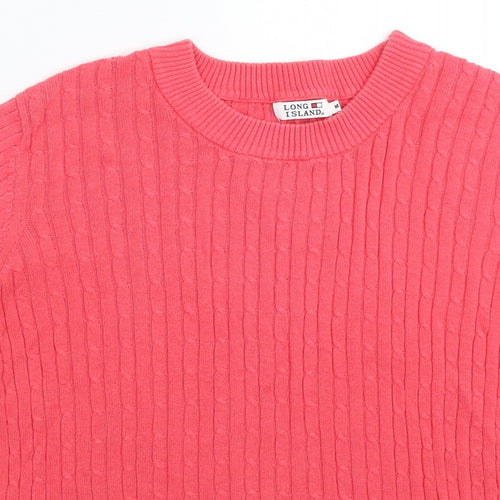 Long Island Womens Pink  Knit Pullover Jumper Size M