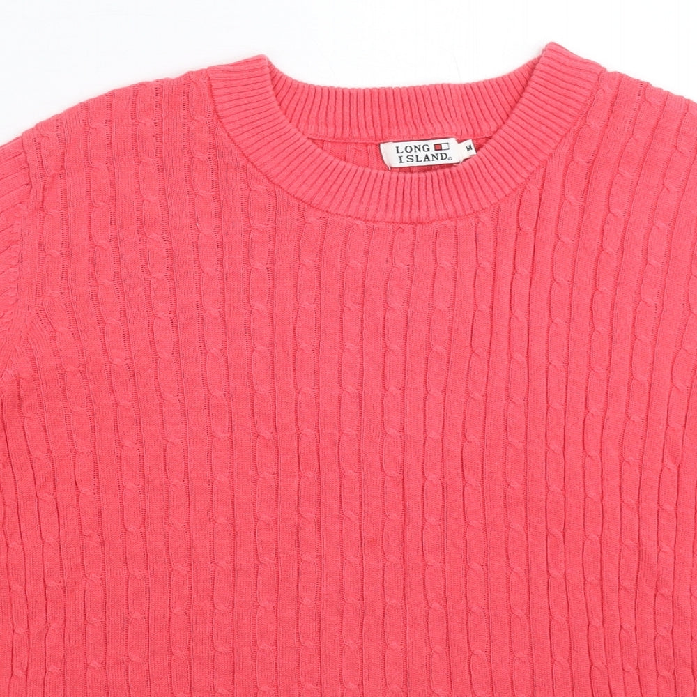Long Island Womens Pink  Knit Pullover Jumper Size M