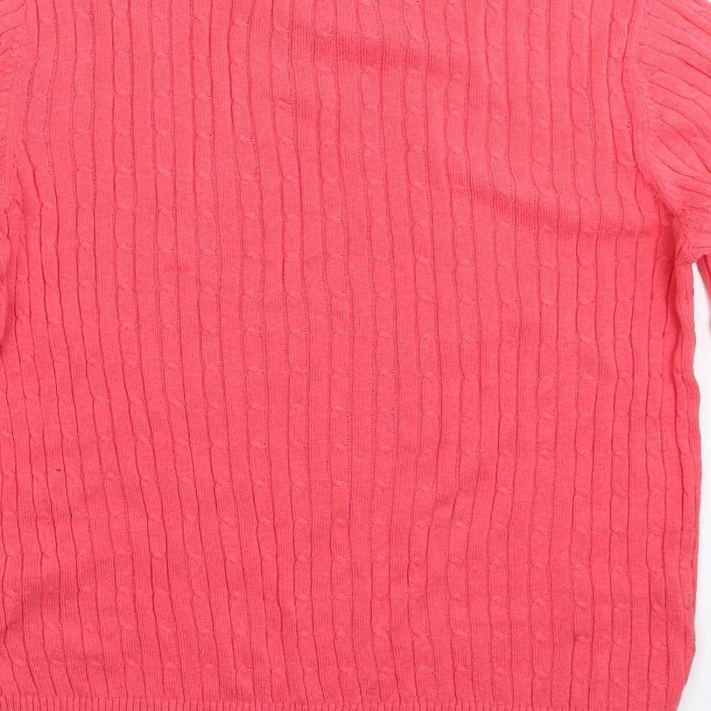 Long Island Womens Pink  Knit Pullover Jumper Size M