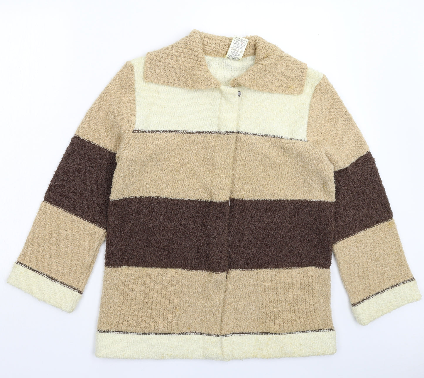 St Michael Womens Multicoloured Striped  Jacket Coatigan Size 16