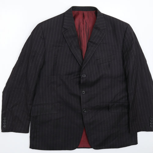 Marks and Spencer Mens Black Striped  Jacket Suit Jacket Size 44