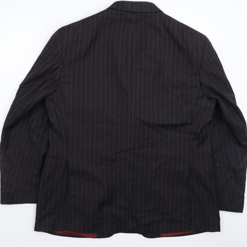Marks and Spencer Mens Black Striped  Jacket Suit Jacket Size 44