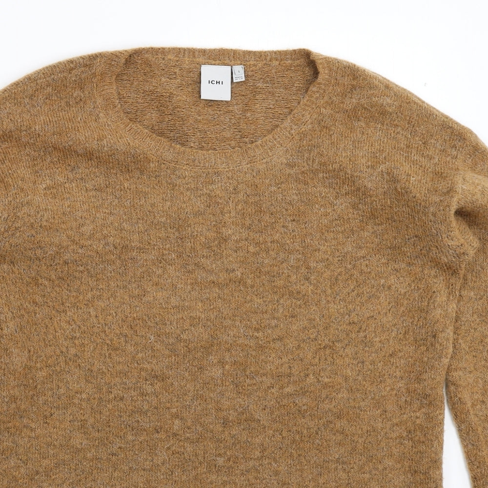 ICHI Womens Beige  Knit Pullover Jumper Size S  - Oversized