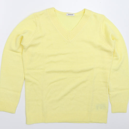 Damart Womens Yellow  Knit Pullover Jumper Size 16