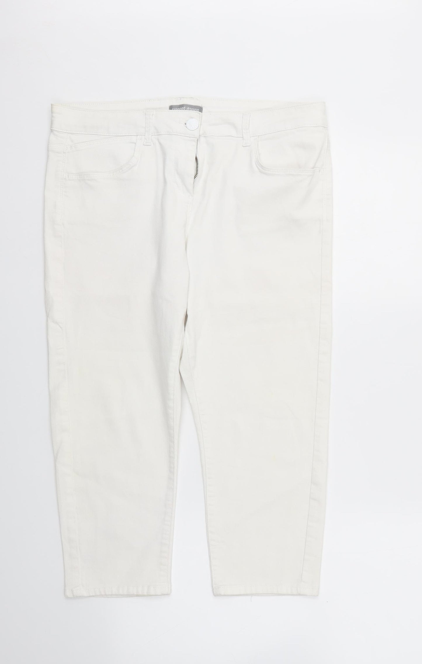 M&S Womens White   Skinny Jeans Size 16 L21 in