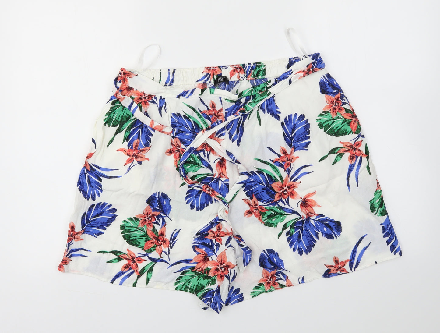 F&F Womens Multicoloured   Cut-Off Shorts Size 16 - stretch waistband