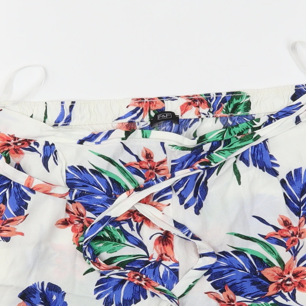 F&F Womens Multicoloured   Cut-Off Shorts Size 16 - stretch waistband