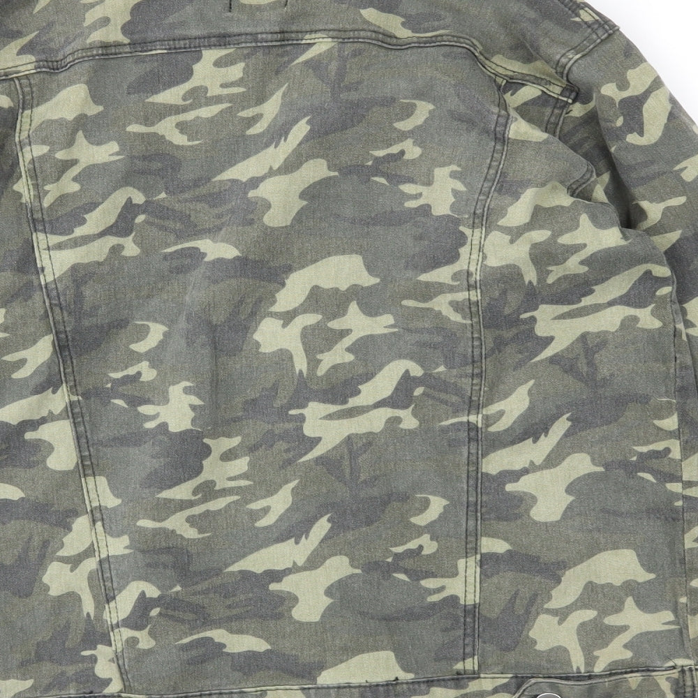 Boohoo Womens Green Camouflage  Jacket Coat Size 10