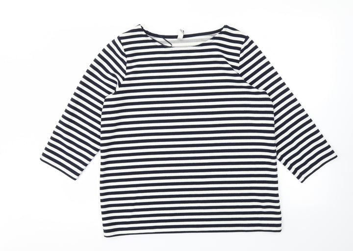 Soyaconcept Womens Blue Striped Pullover Jumper Size L