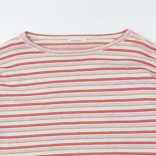 Woolovers Womens Red Striped  Pullover Jumper Size L