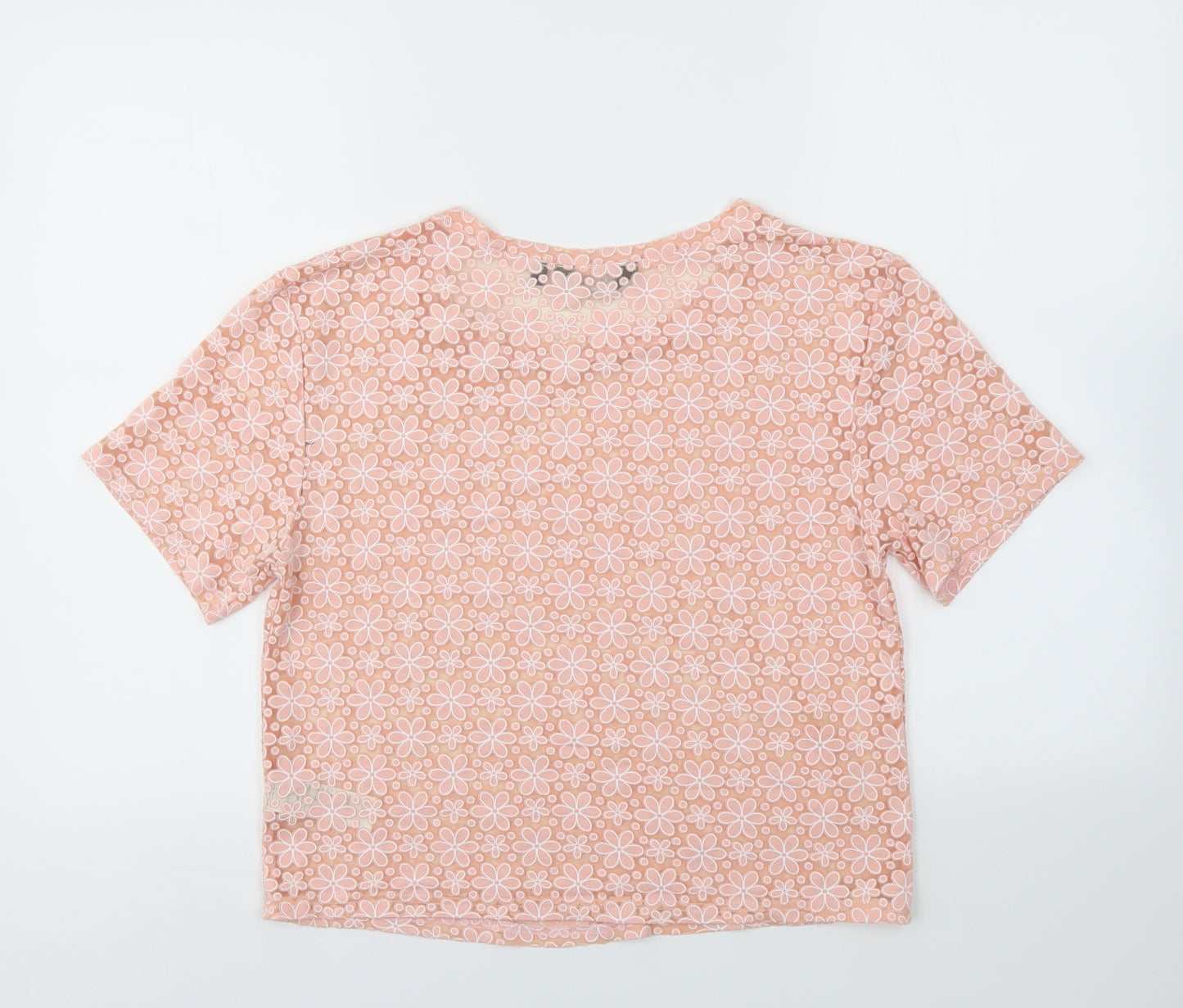 New Look Womens Pink Floral  Basic T-Shirt Size 12