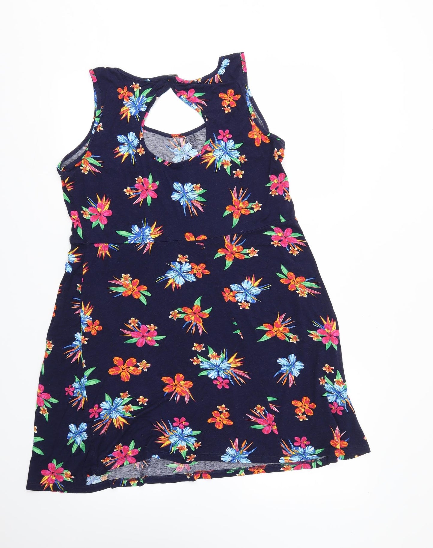 George Womens Blue Floral  Fit & Flare  Size 16