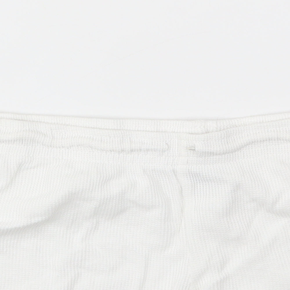 Primark Womens White   Cut-Off Shorts Size M - stretch waistband