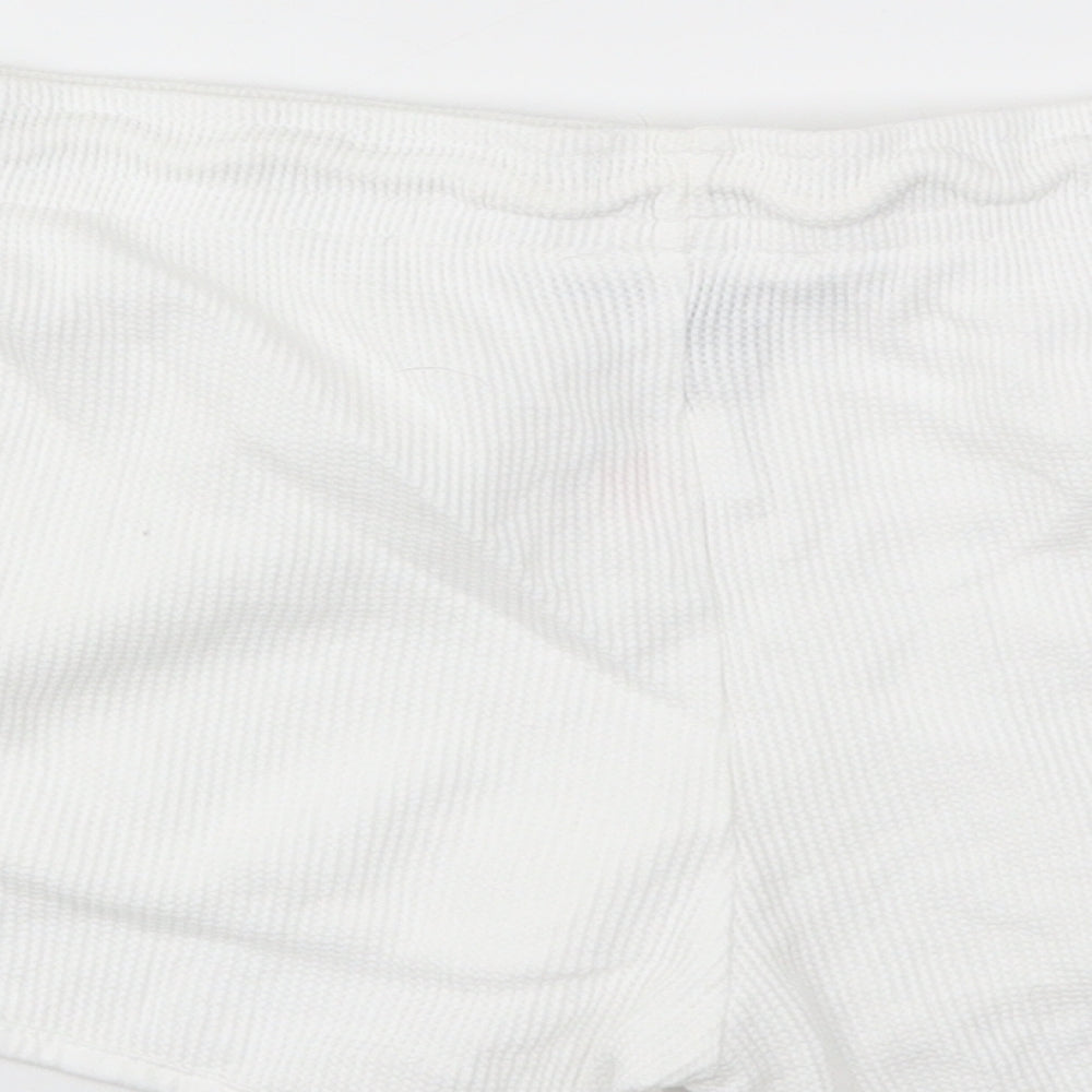Primark Womens White   Cut-Off Shorts Size M - stretch waistband