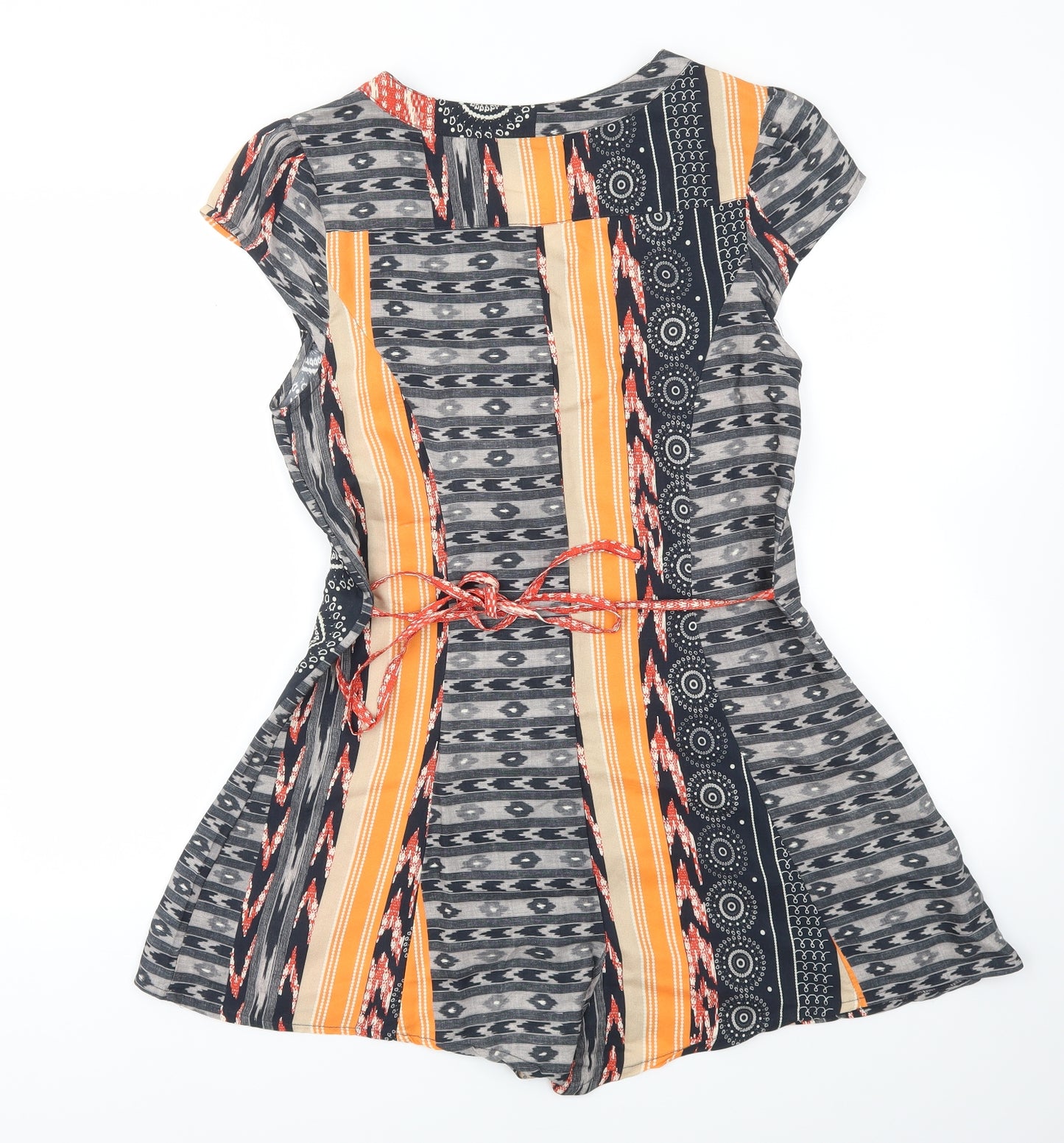 River Island Womens Multicoloured Geometric  Jumpsuit One-Piece Size 14