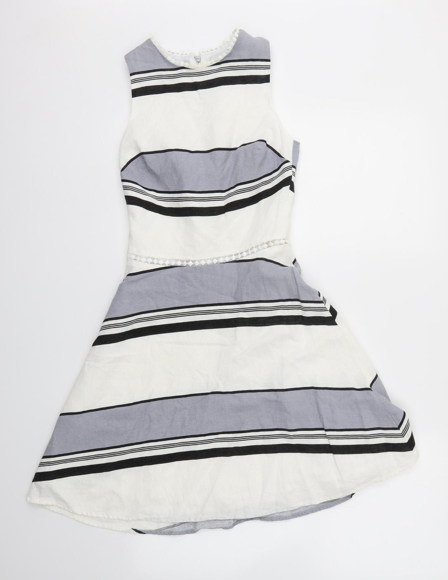 Oasis Womens Multicoloured Striped  Fit & Flare  Size 8