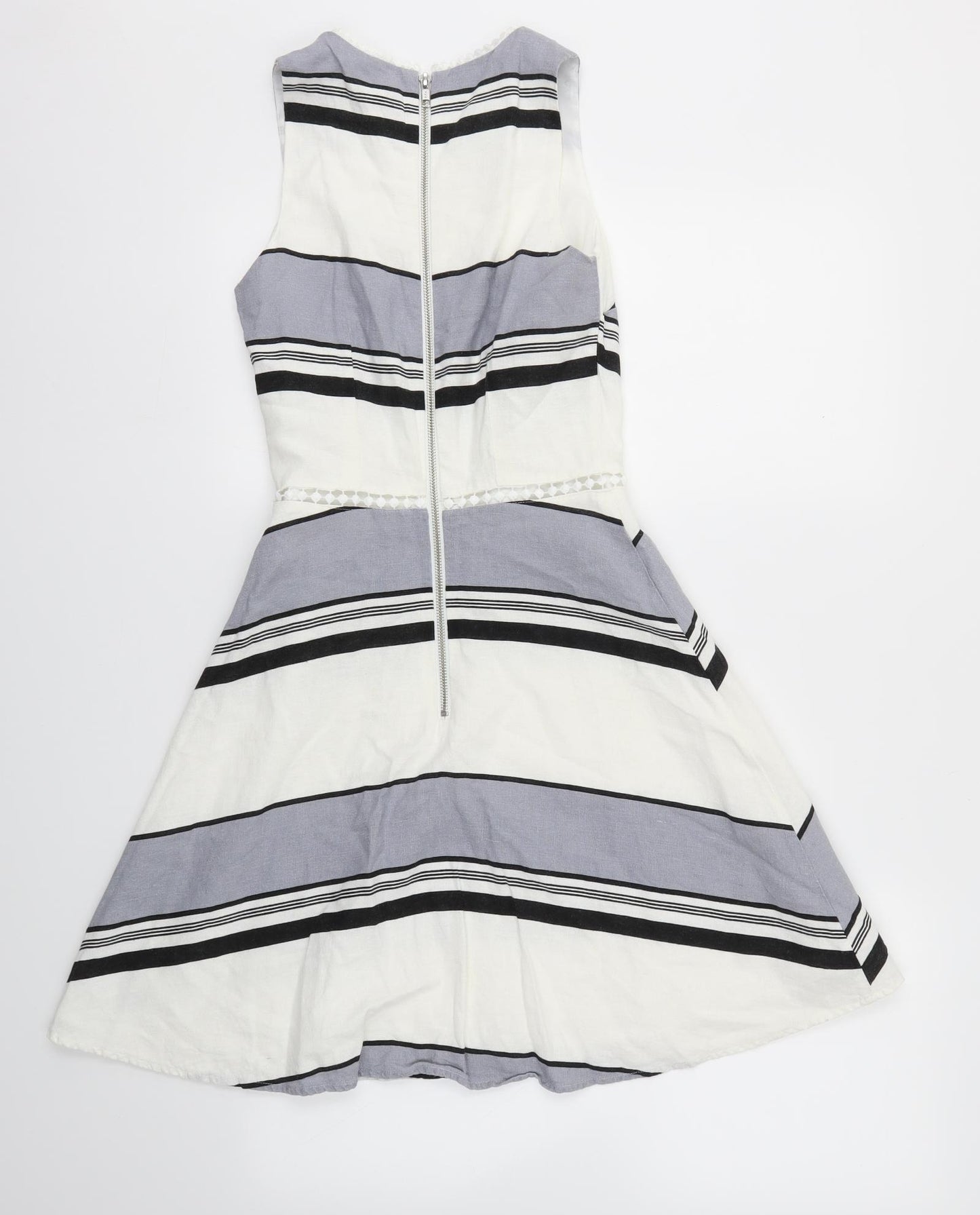 Oasis Womens Multicoloured Striped  Fit & Flare  Size 8