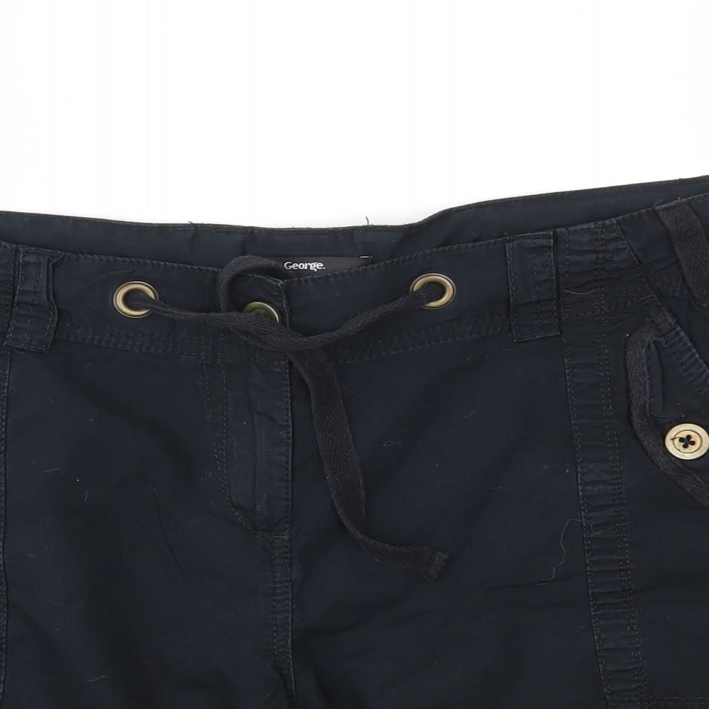 George Womens Black   Cut-Off Shorts Size 14