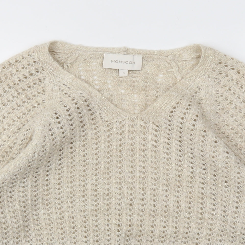 Monsoon Womens Ivory   Pullover Jumper Size S