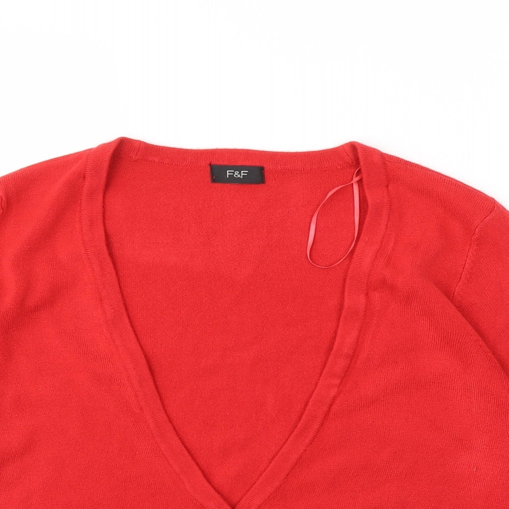 F&F Womens Red   Cardigan Jumper Size 14