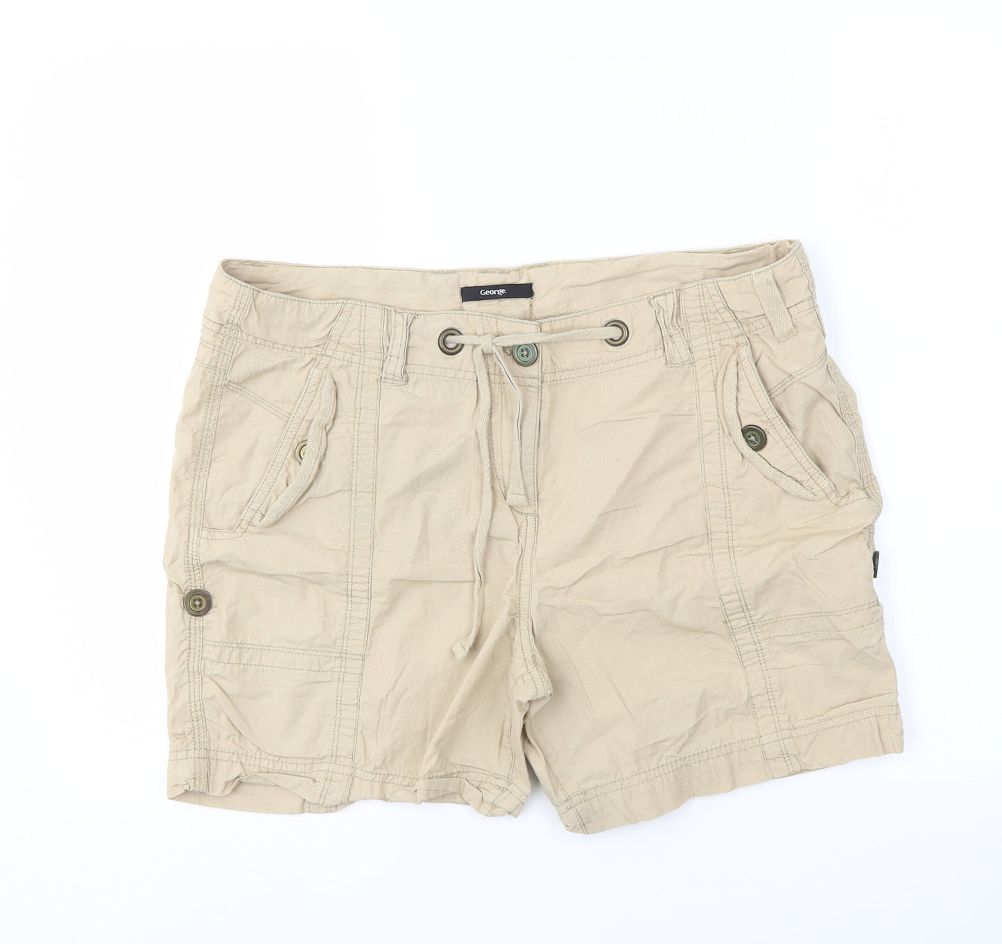 George Womens Beige   Cut-Off Shorts Size 14