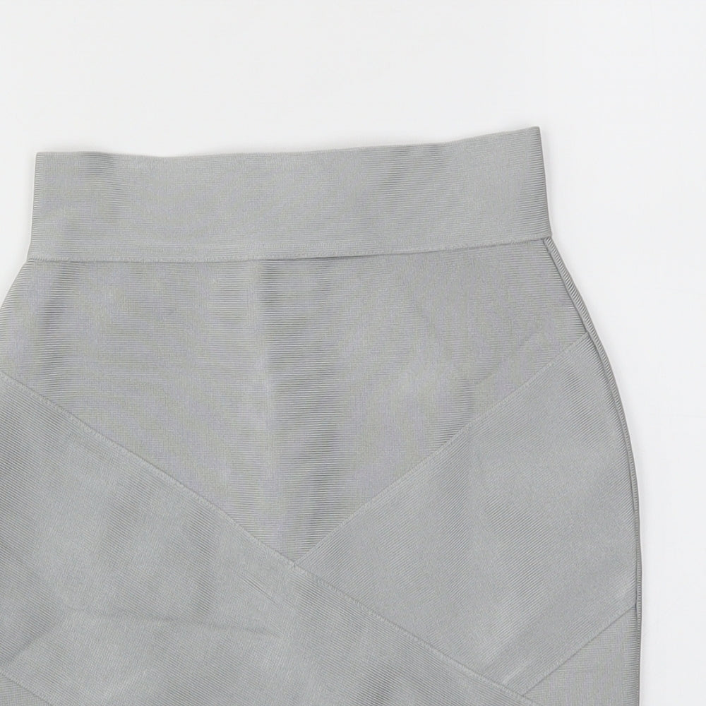 My Bandage Dress Womens Grey Houndstooth  A-Line Skirt Size XS  - stretch waistband