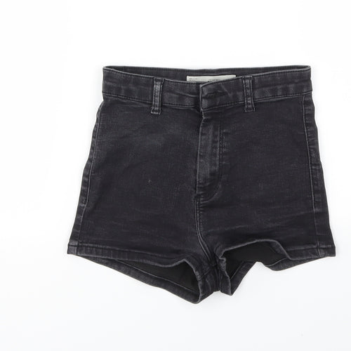 Topshop Womens Black Houndstooth  Cut-Off Shorts Size 6