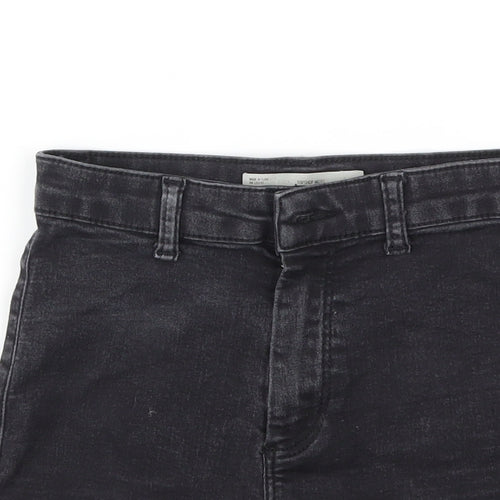 Topshop Womens Black Houndstooth  Cut-Off Shorts Size 6