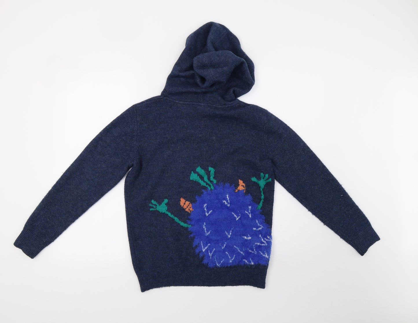 fatface Boys Blue  Knit Pullover Hoodie Size 12 Years