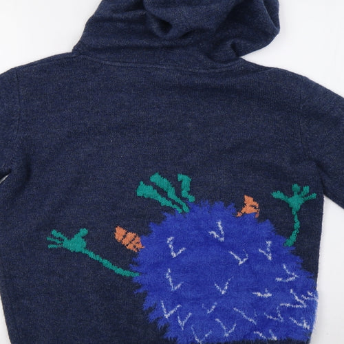 fatface Boys Blue  Knit Pullover Hoodie Size 12 Years