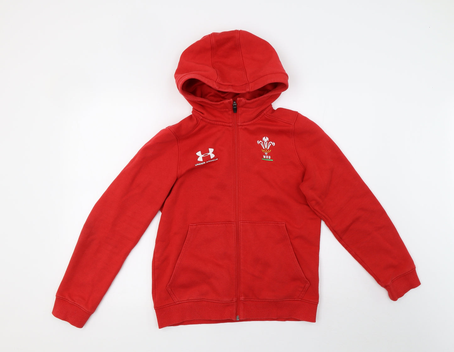 Under armour Boys Red   Full Zip Hoodie Size XL