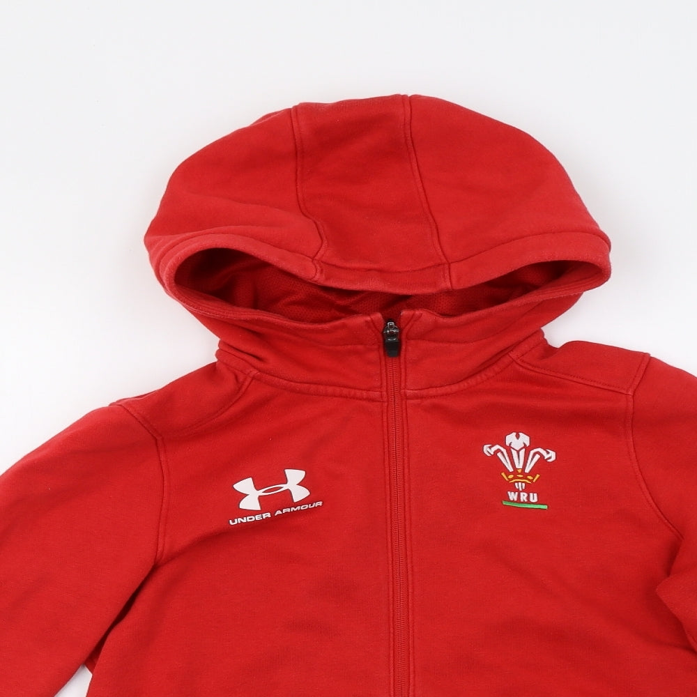 Under armour Boys Red   Full Zip Hoodie Size XL
