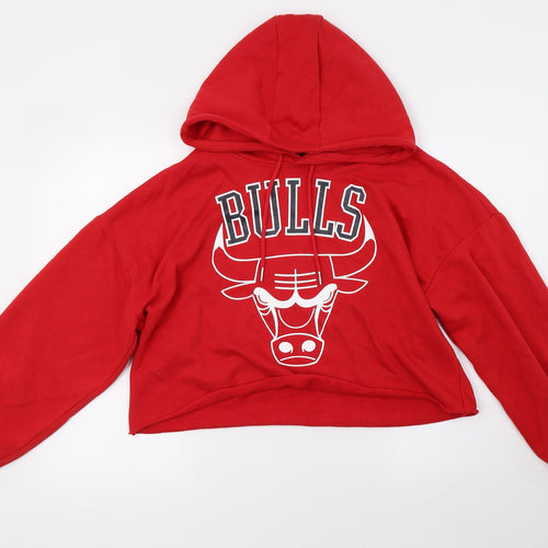 Primark Womens Red   Pullover Hoodie Size 14  - cropped