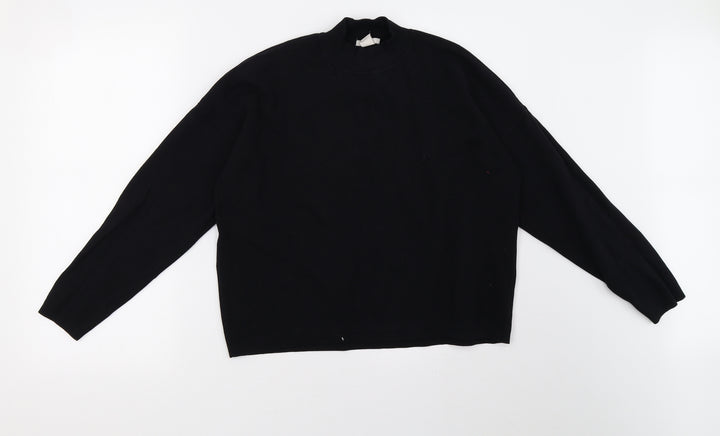 H&M Womens Black Knit Pullover Sweatshirt Size S