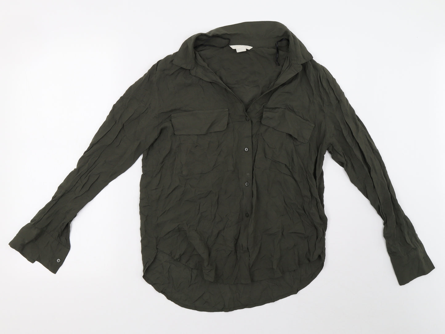 H&M Womens Green   Basic Blouse Size 8
