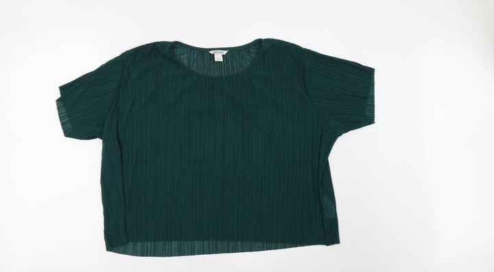 Monki Womens Green Cropped T-Shirt Size S