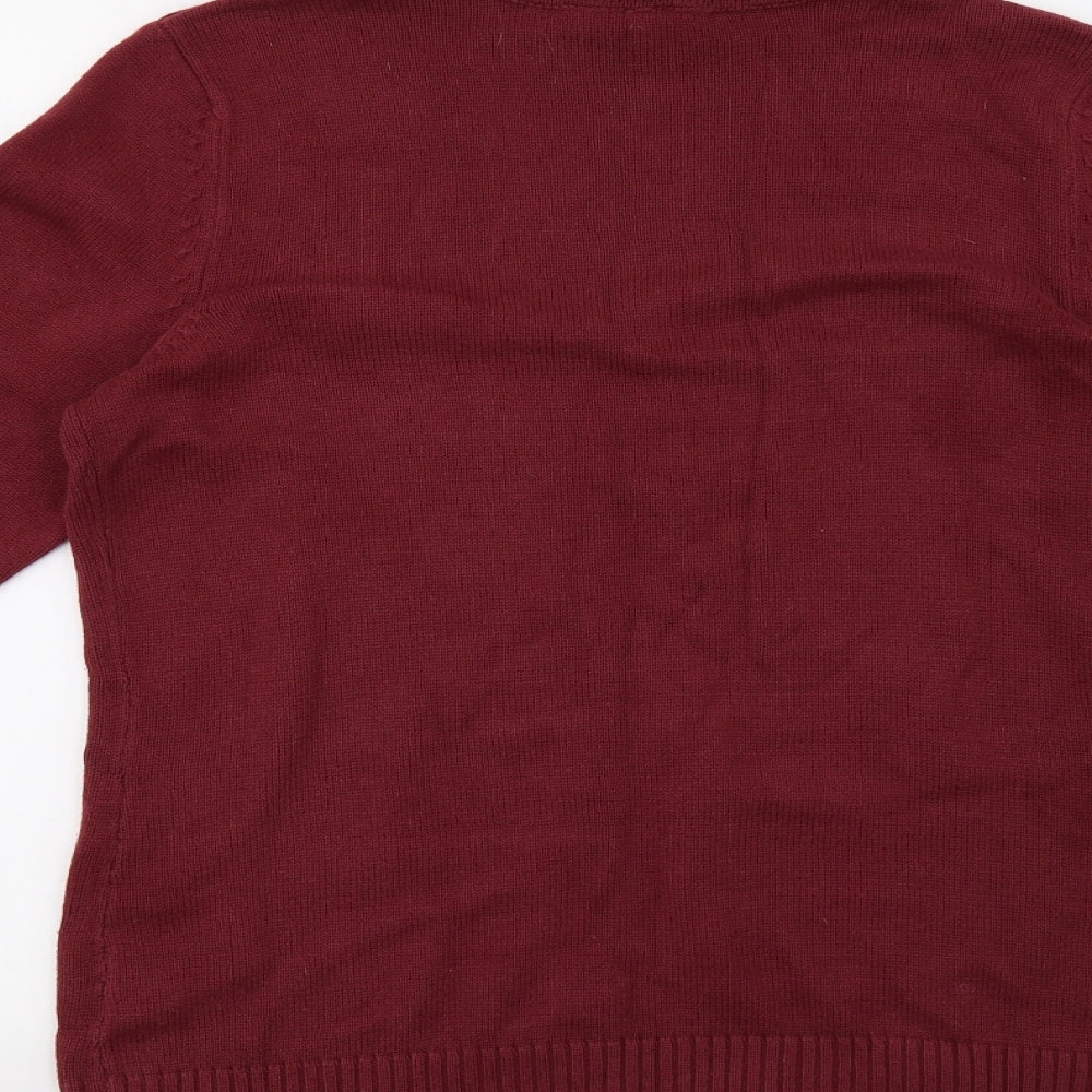bpc Mens Red  Knit Pullover Sweatshirt Size L