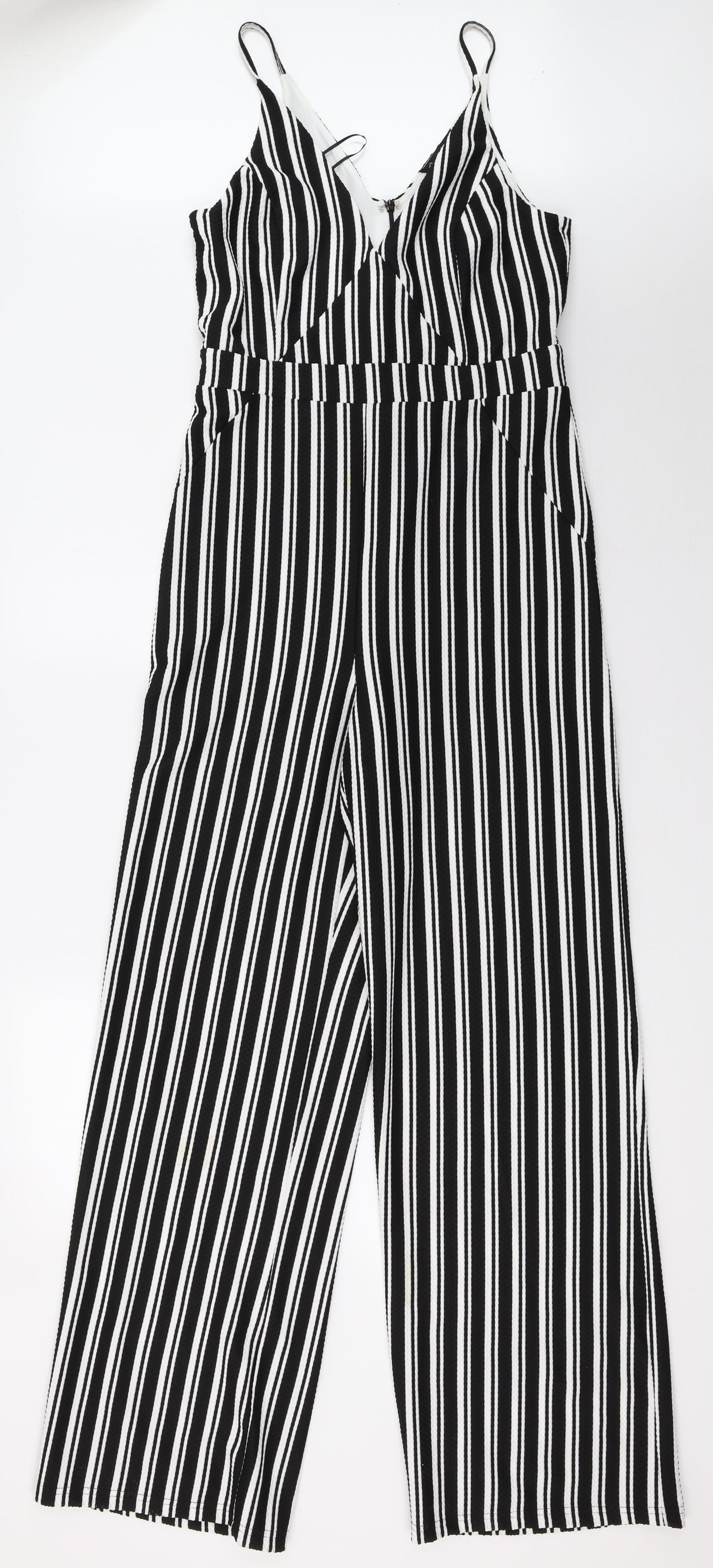 Miss Selfridge Womens White Striped  Dungaree One-Piece Size 12
